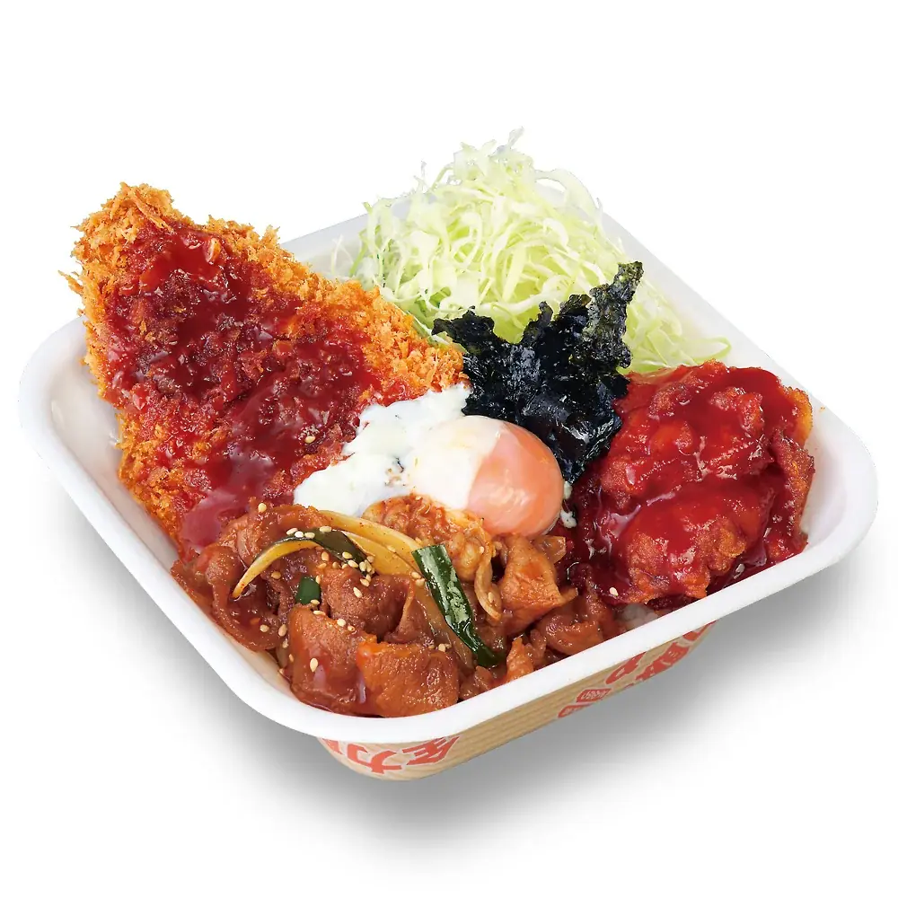 牛・豚・鶏の肉づくし！3種の肉を一度に楽しむ「牛豚鶏のプルコギビビンカツ丼」とんかつ専門店かつやに新登場 画像 6