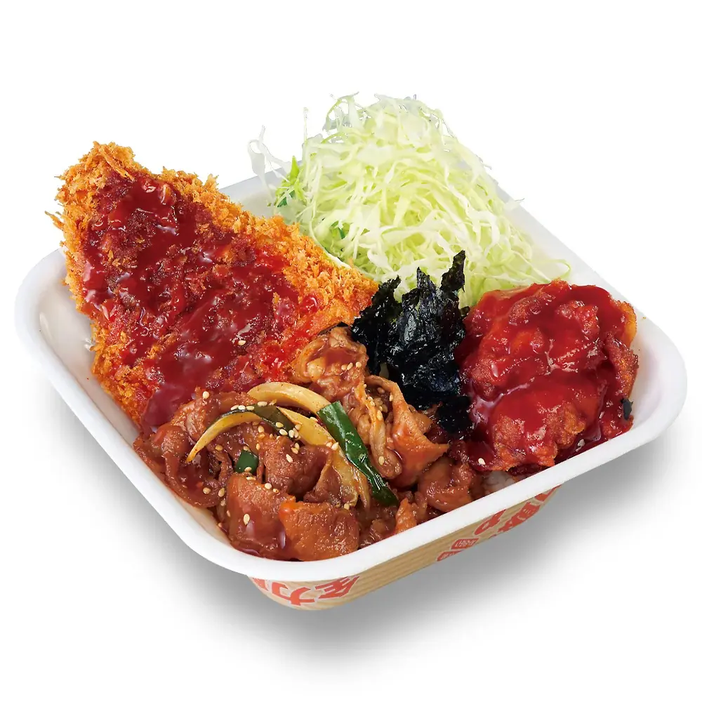 牛・豚・鶏の肉づくし！3種の肉を一度に楽しむ「牛豚鶏のプルコギビビンカツ丼」とんかつ専門店かつやに新登場 画像 7