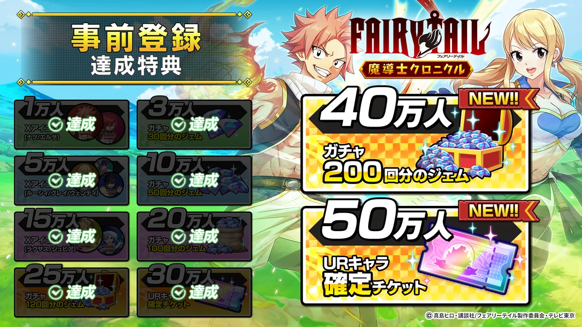 TVアニメ『FAIRY TAIL』 スマートフォン向けゲームアプリ『FAIRY TAIL 魔導士クロニクル』の事前登録者数が30万人を突破！ 画像 2