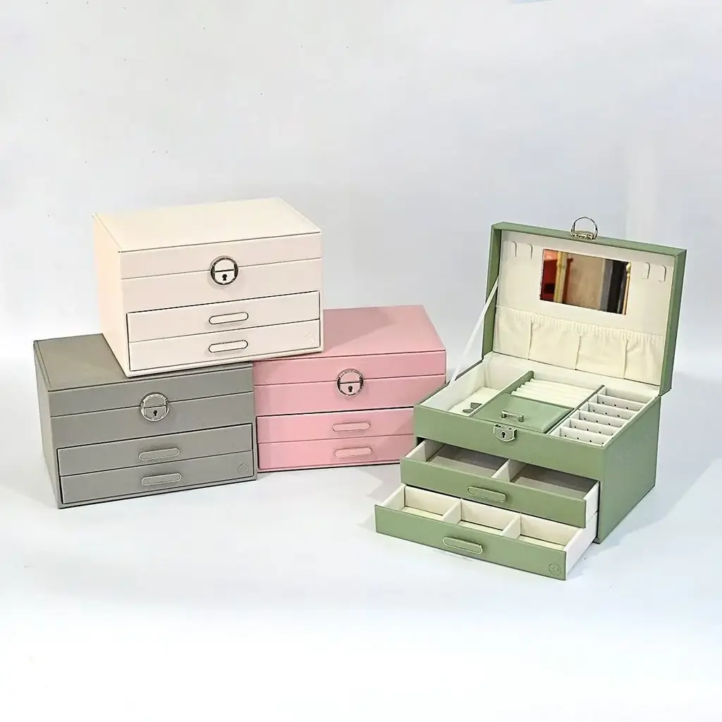 2025新作　ジュエリーボックス　激安中国工場 ピアスケース イヤリング 収納 御社LOGOプリント、金箔押し、プレート可 持ち運び プレゼント お祝い　新規取引募集を開始いたしました 画像 14