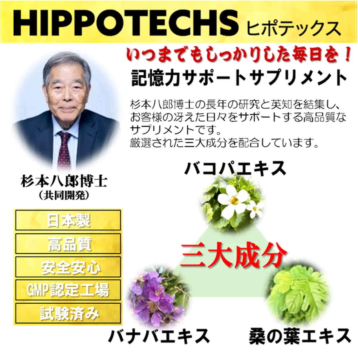 記憶力サポートサプリメント「HIPPOTECHS」（ヒポテックス）　10月8日にヤマダモールへ新規出店！　公式オンラインショップを2大モール体制へ拡大！ 画像 3