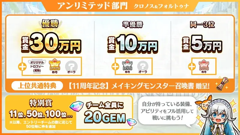 新感覚リアルタイムRPG『ユニゾンリーグ』にて賞金制オンライン大会「ユニゾンリーグチャンピオンシップ 2025」開催決定！賞金総額100万円！仲間と共に頂点を目指そう！ 画像 2