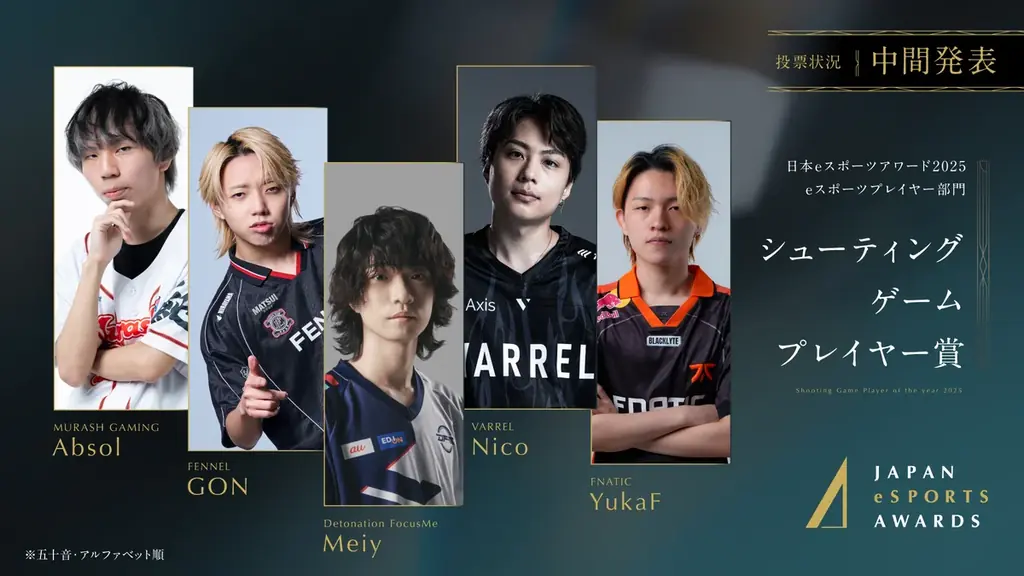 「日本eスポーツアワード2025」ファン投票 中間発表およびチケット販売のお知らせ 画像 3