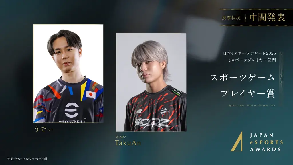 「日本eスポーツアワード2025」ファン投票 中間発表およびチケット販売のお知らせ 画像 6