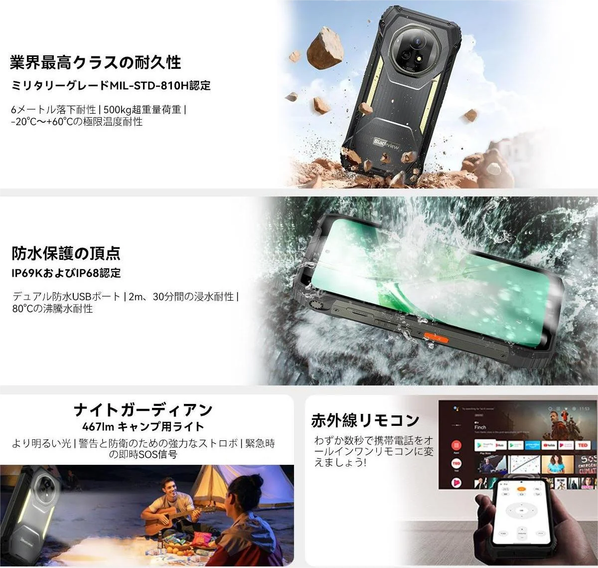 プロジェクター搭載タフネススマホ「Blackview XPLORE 2 Projector」登場！ 3.2K AMOLED×超大容量20,000mAhバッテリー搭載、先行価格$599.99で発売開始 画像 4