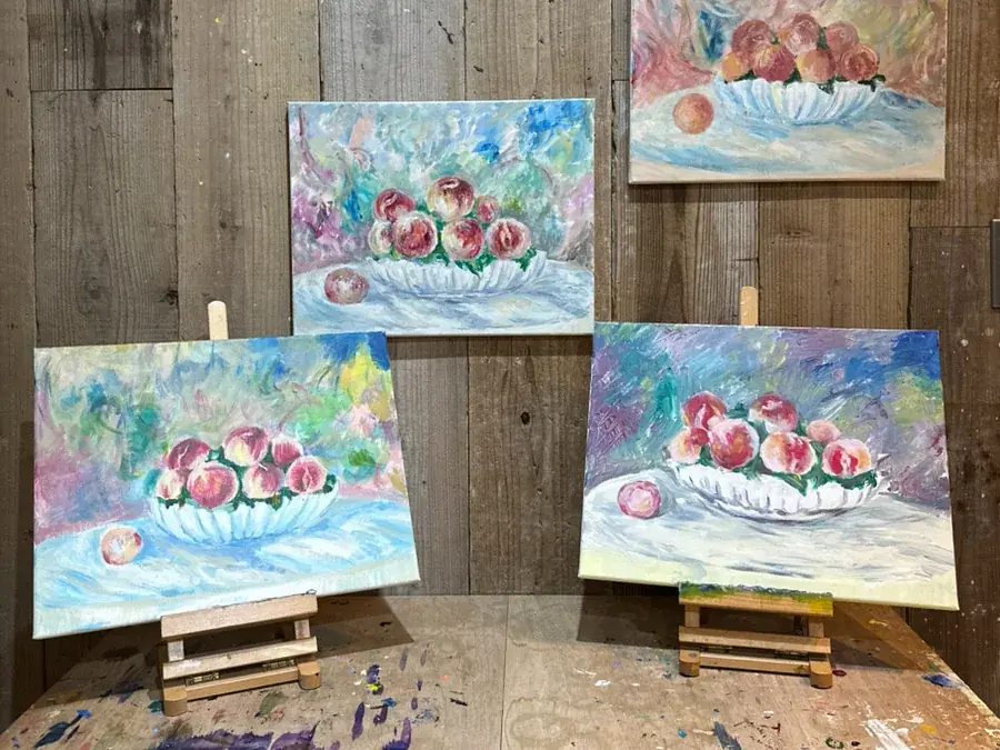 【10月限定「名画割」開催】“食欲の秋”にアートを味わう。ルノワール『桃』・セザンヌ『リンゴのある静物』を描く秋の名画体験｜CREABASE（クレアベース）押上店 画像 4