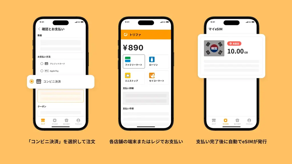 海外eSIMアプリ「トリファ」、新たな決済手段としてコンビニ支払いに対応！ 画像 2