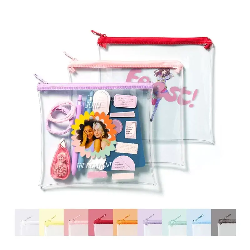 ME-Qの「カラーファスナークリアポーチ」が新登場！9色展開×フルカラー印刷でオリジナルデザインを1個から作成可能！（2025/10/15） 画像 1