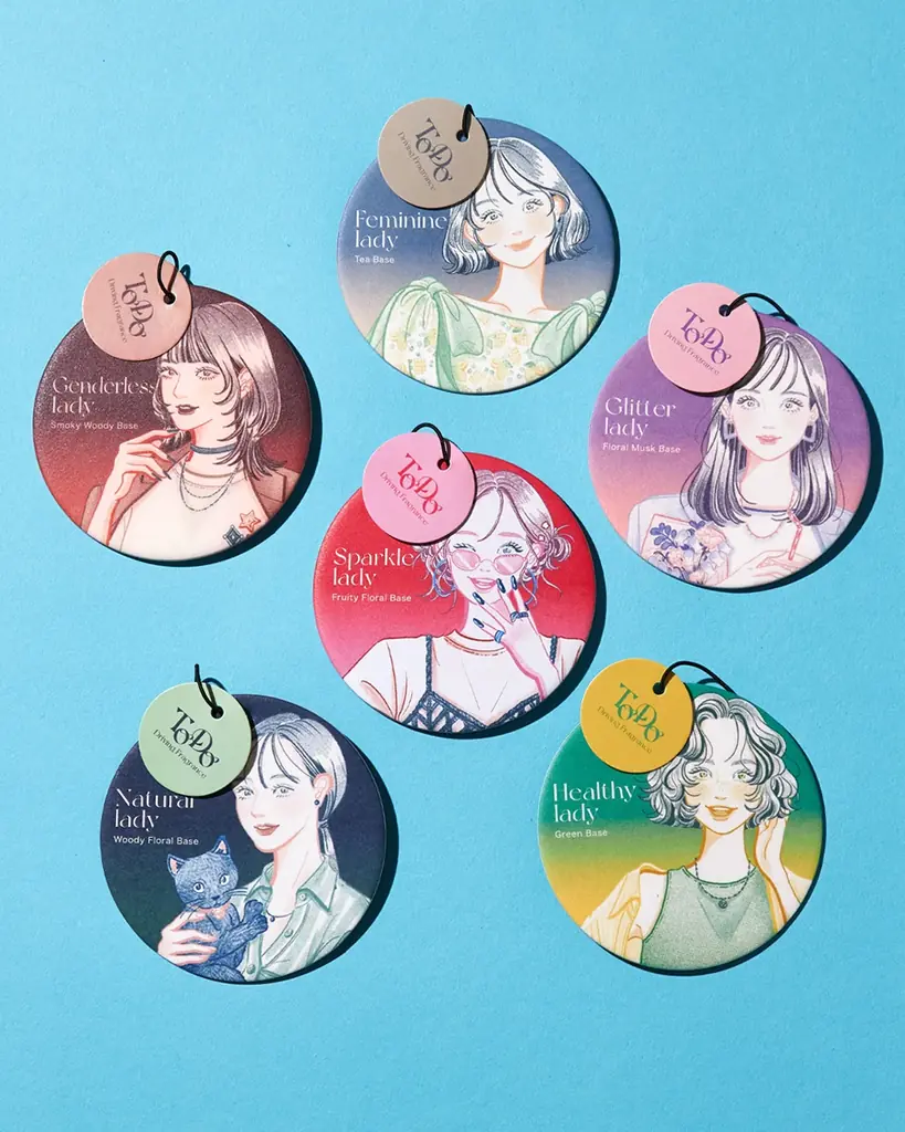 【ドン・キホーテ限定】香油香寮×イラストレーター ニシイズミユカ 個性プロデュース型ドライビングフレグランス「TODO」10/19発売 画像 9