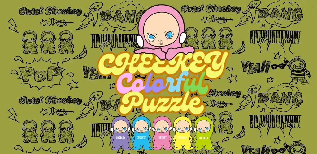 “生意気でKAWAII”キャラクターが彩るパズル空間『Cheekey Colorful Puzzle』iOS／Android版が配信開始！ 画像 1