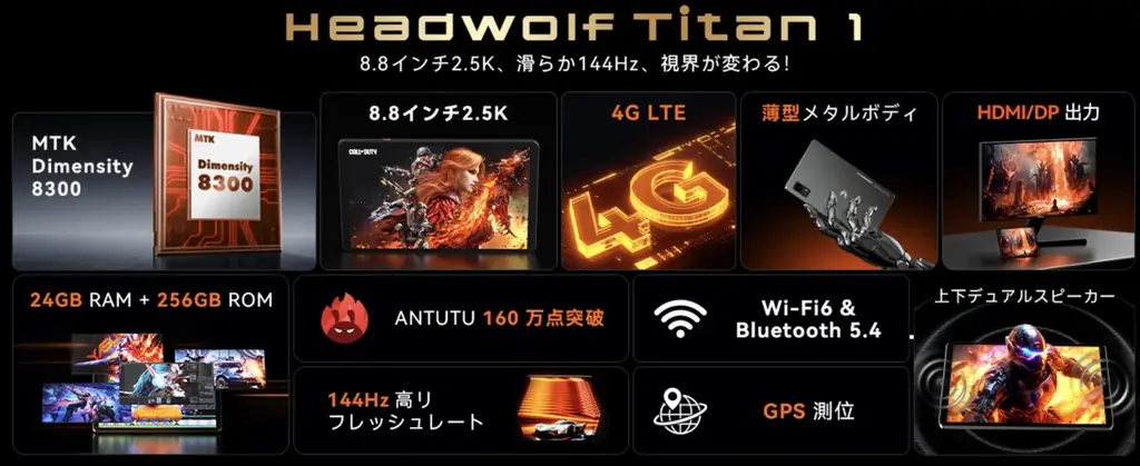 Headwolf Titan 1 世界同時発表：究極の性能で、ゲーミングタブレットを革新する。 画像 1