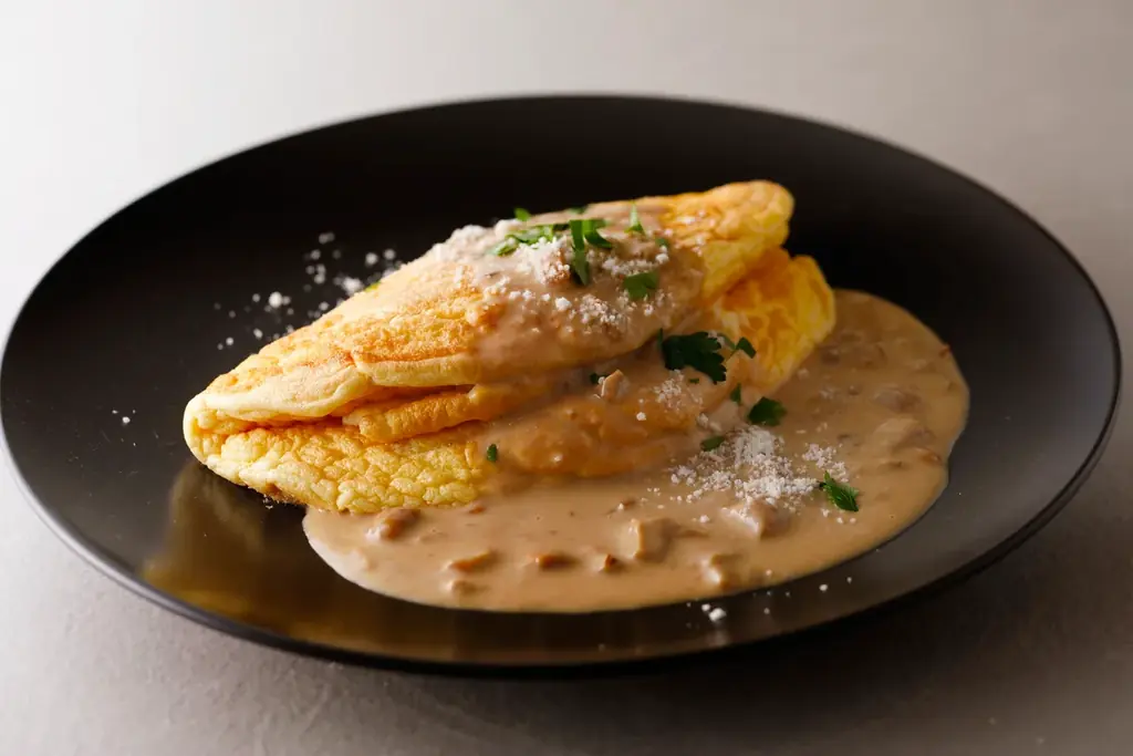 秋薫る、世界三大キノコが主役の“ふわしゅわ”オムレツが新登場！ 画像 1