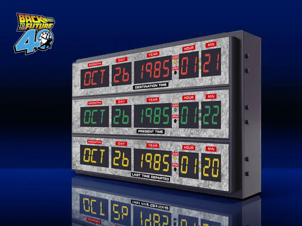 『バック・トゥ・ザ・フューチャー』公開40周年記念！　タイムトラベルしたい日付と時刻を設定できる、「タイムサーキット」型時計が発売決定！【予約販売開始】 画像 4