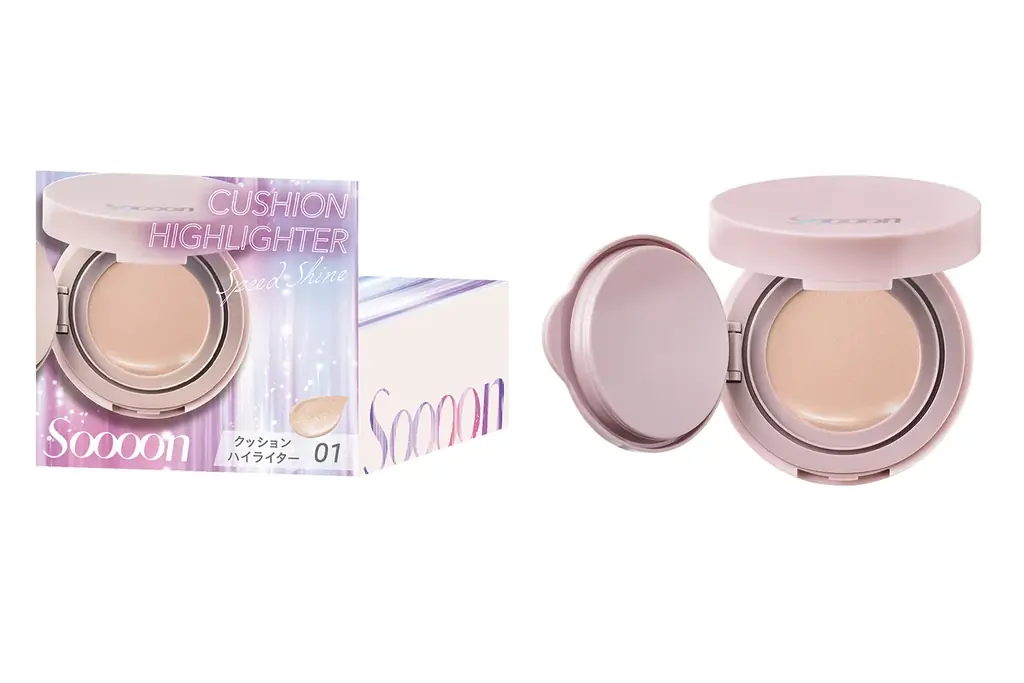 クッションタイプのハイライターが新発売！指パフでトントンするだけでリキッドみたいな濡れツヤ立体肌へ！「スーン　クッションハイライター　01 グロウヴェール」数量限定 画像 2
