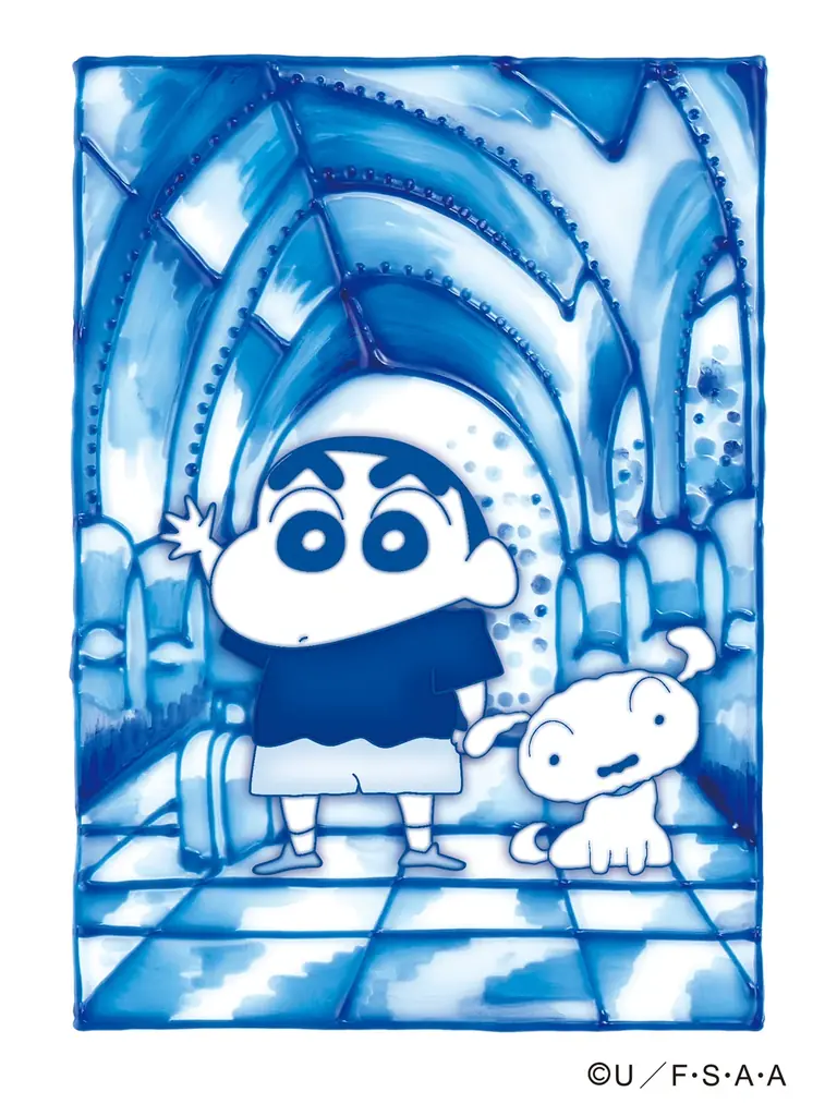 ヨーロッパ風タイル✖️宝石箱『クレヨンしんちゃん飛行機缶』が新登場！ふわふわ質感のシロのフロッキーフィギュアとステッカー付き。 画像 4