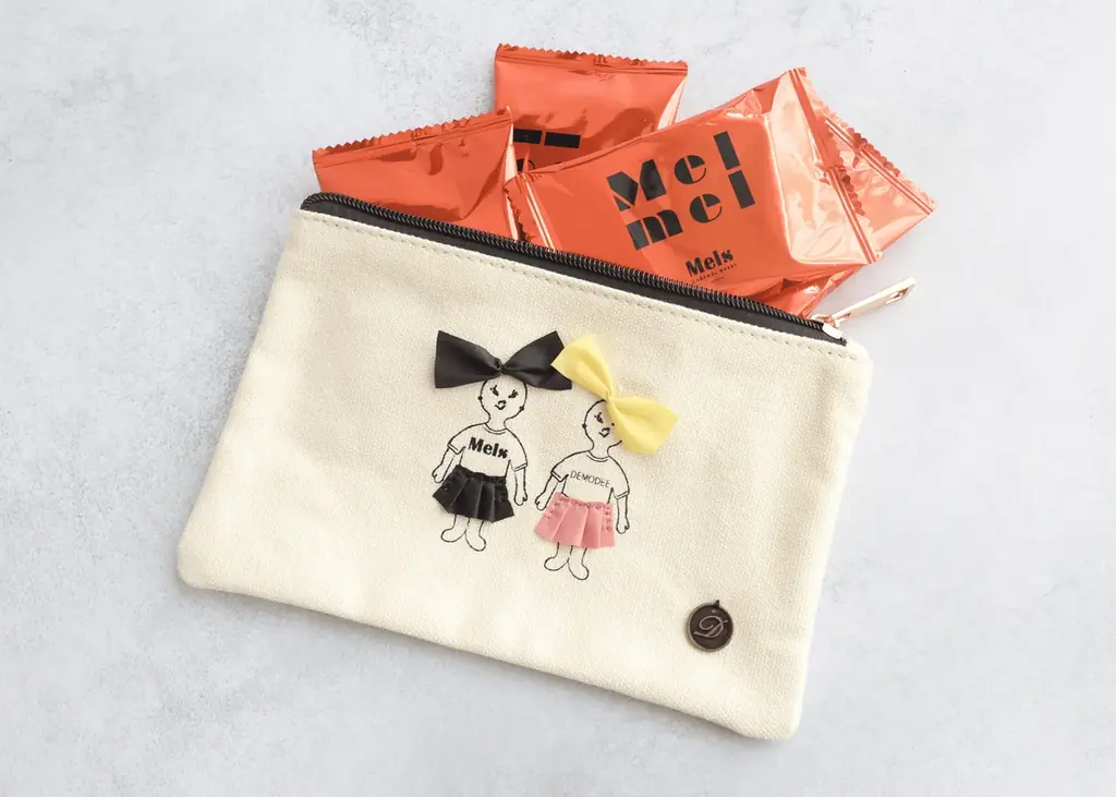 渋谷限定「Mels CARAMELWORKS」× 大阪堀江の人気アパレルブランド「Démodée（デモデ）」 遊び心溢れるコラボポーチと人気商品「Melmel」の限定セットが11/1（土）から新発売！ 画像 3