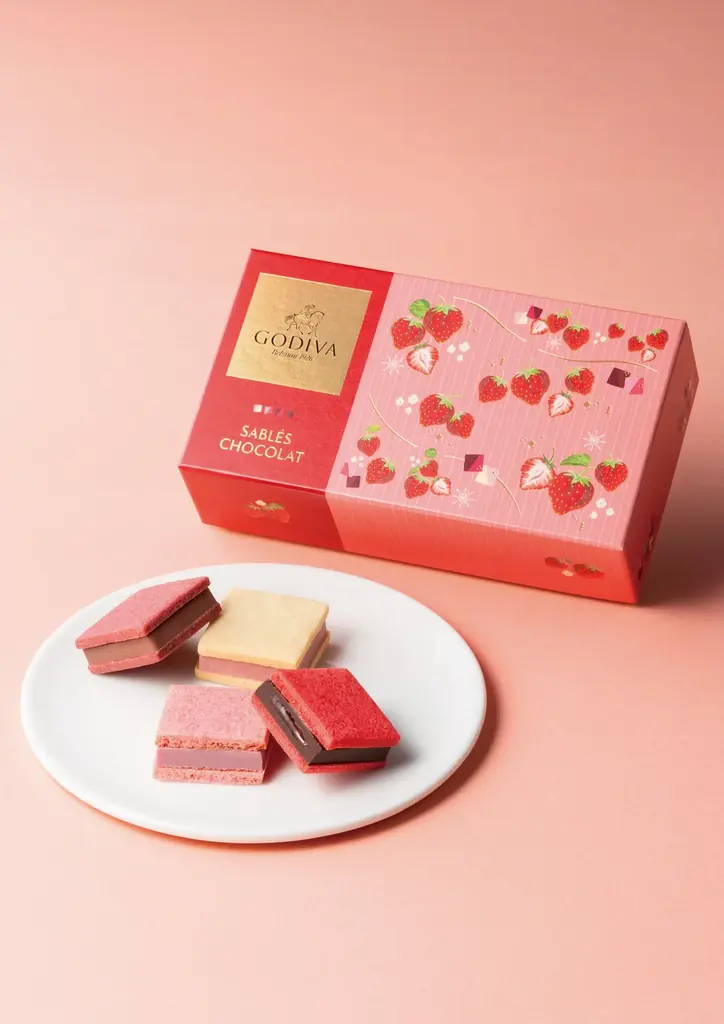 ゴディバのバレンタインに人気の焼き菓子が登場　ストロベリーフレーバーのサブレショコラやプティガトー、ティグレなど6種類を発売 画像 1