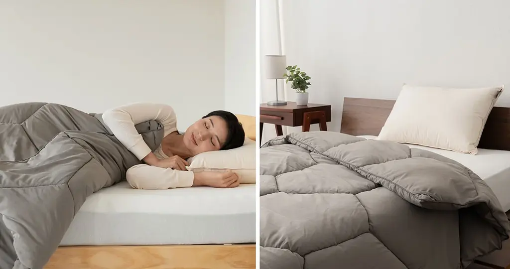 布団に入った瞬間からスピード発熱。熱伝導率の高い炭素繊維「グラフェン」を配合した高機能掛け布団が新発売！寒い季節にぴったりの次世代の掛け布団です。 画像 4