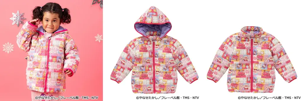 アンパンマンとなかまたちのノルディック柄デザインがおしゃれな総柄アウターや、ミトンやマフラーのふわふわアップリケが可愛いトレーナーなど、冬めくこれからの季節を楽しく過ごせるアイテムが新登場！ 画像 2