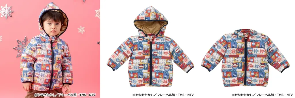 アンパンマンとなかまたちのノルディック柄デザインがおしゃれな総柄アウターや、ミトンやマフラーのふわふわアップリケが可愛いトレーナーなど、冬めくこれからの季節を楽しく過ごせるアイテムが新登場！ 画像 3