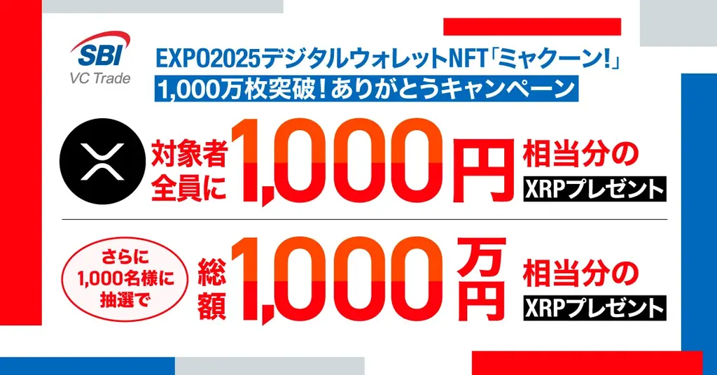 EXPO2025デジタルウォレットNFT「ミャクーン！」1,000万枚突破！ありがとうキャンペーン 画像 1