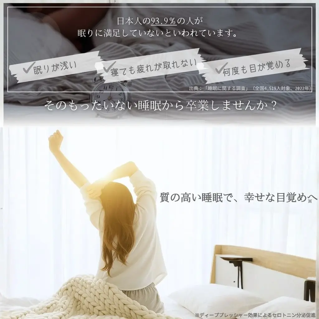 リカバリー加重ブランケット『とろ眠』が新発売　“二度寝した休日の幸福感”を届ける日本の睡眠ブランド『二度寝びより』より楽天市場で登場　睡眠コンサルタント監修のもと上質な眠りを提案。 画像 6