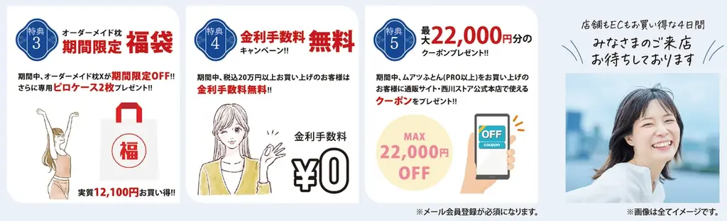 日頃のご愛顧に感謝して【昭和西川 大創業祭】全国の昭和西川直営店・公式通販サイト「西川ストア公式本店」で10月31（金）～11月3日（月・祝）4日間限定開催！※西川ストア公式本店は4日 9:59まで 画像 3