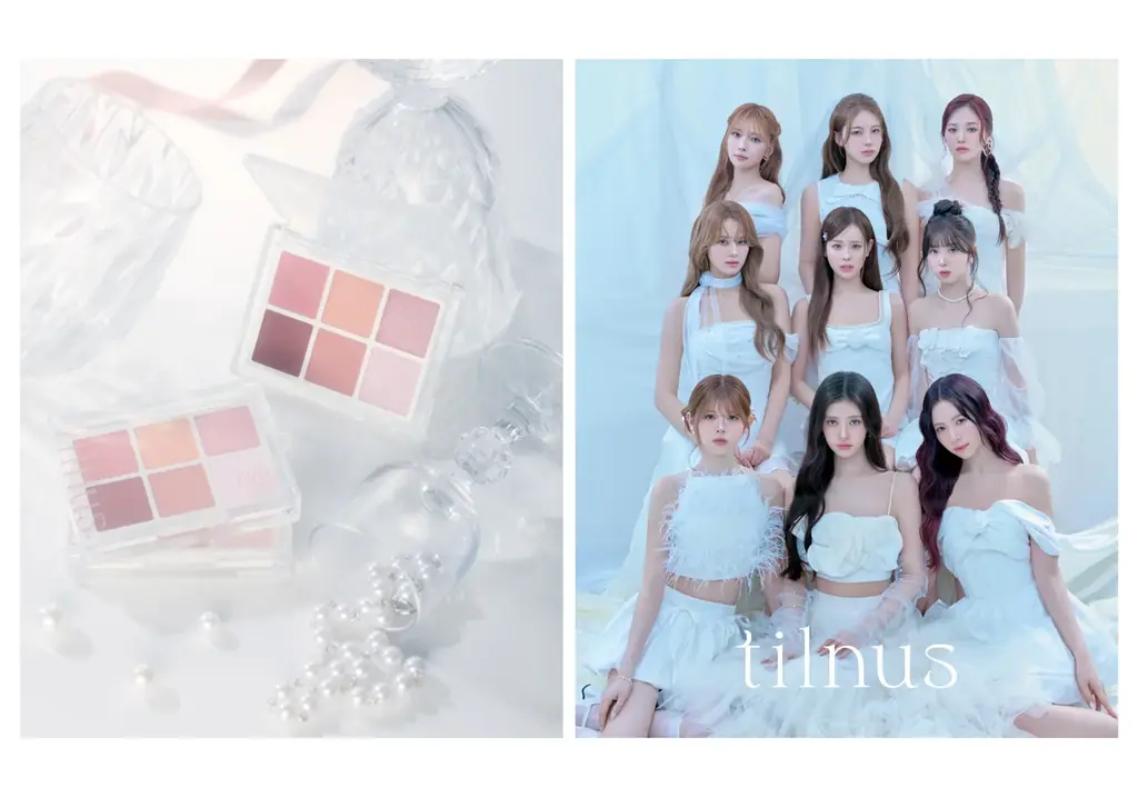 日韓共同開発コスメブランド「tilnus（ティルナス）」からまばたきのたび、パールがきらめく6色アイ＆ハイライトパレットが新発売 イメージモデル・NiziUの“パールコア”な新ビジュアルも公開！ 画像 1