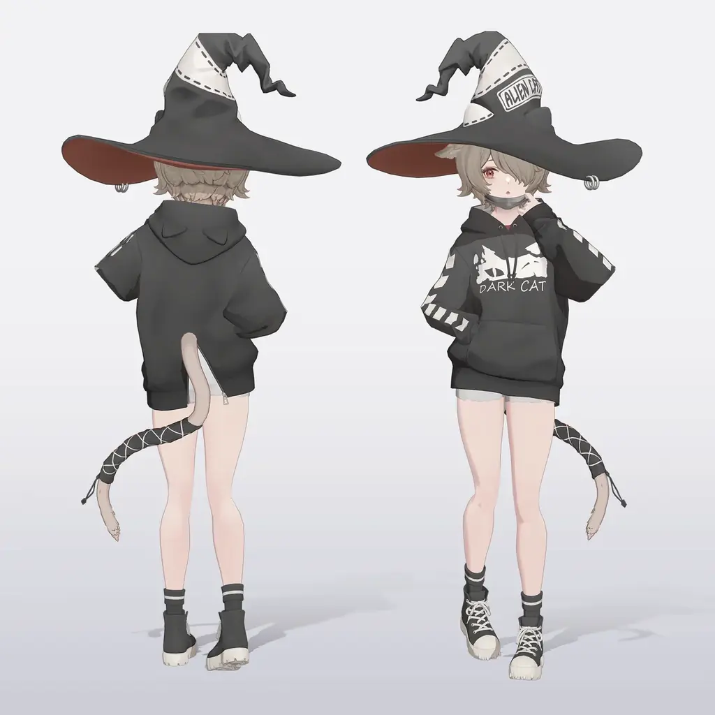 YOYOGI MORIより新作3Dモデル「DARK CAT WITCH」「DARK CAT UNWELL」発表 画像 2