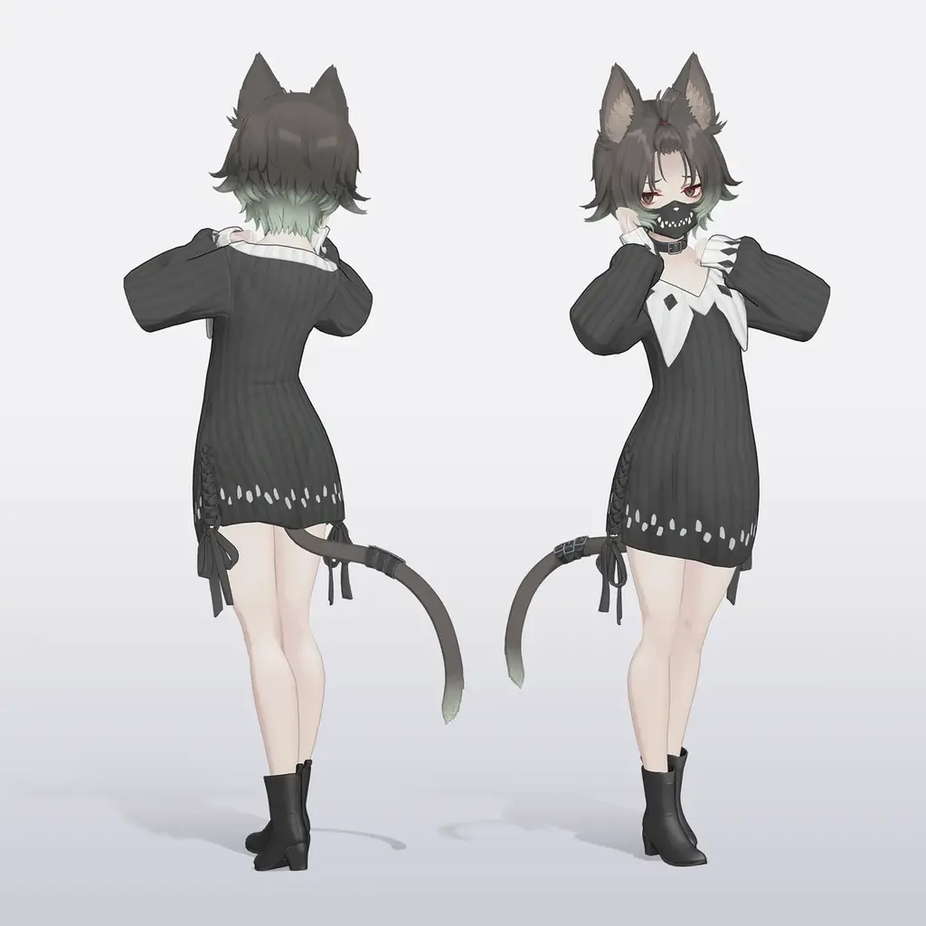 YOYOGI MORIより新作3Dモデル「DARK CAT WITCH」「DARK CAT UNWELL」発表 画像 3