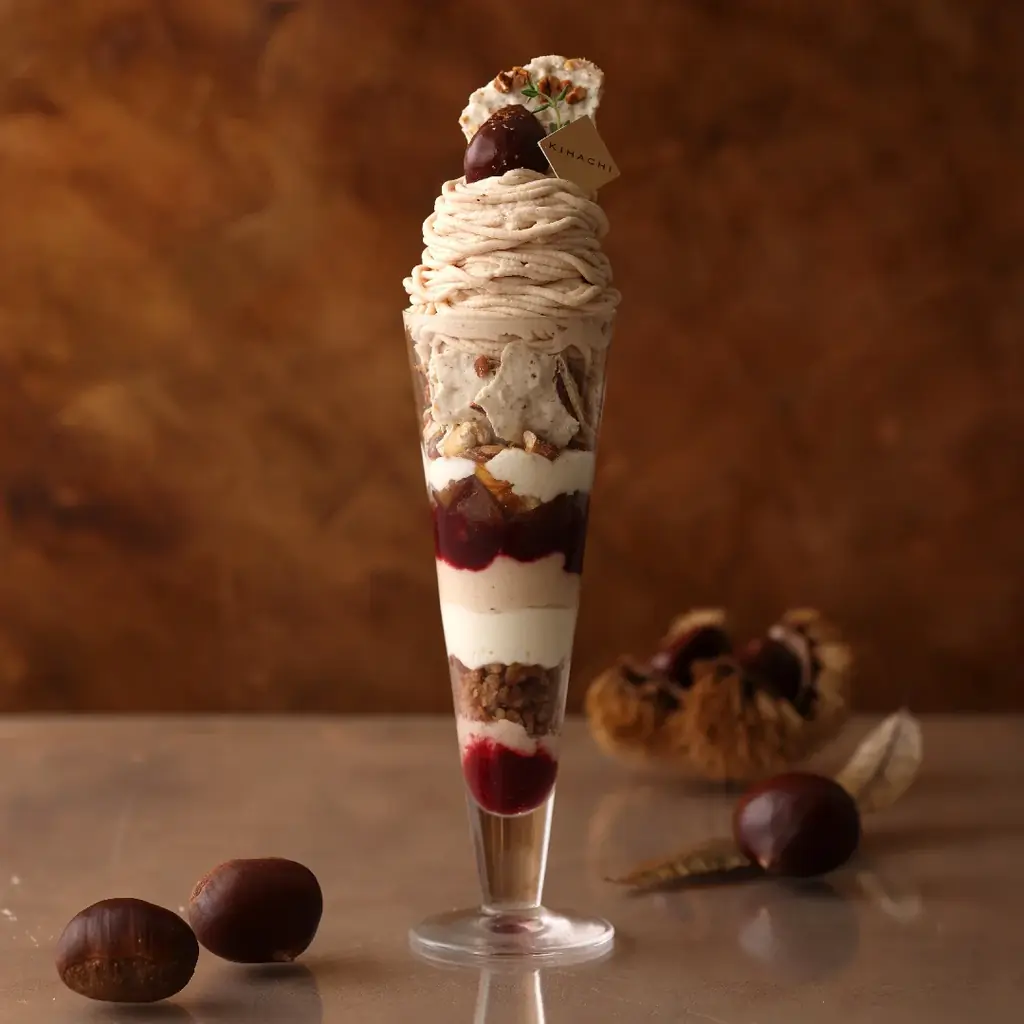 【キハチ カフェ】“モンブランケーキ”を7層仕立てのパフェにした新作「スペシャル モンブランパフェ」など、個性豊かな栗スイーツが揃う「マロンスイーツフェア」を開催 画像 5