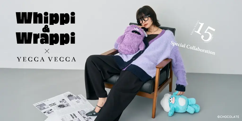 【YECCA VECCA】SNSで話題のキャラクター『ホイッピ&ラッピ』と初のコラボレーション！ “モード×シュール”のユニークな遊び心溢れるアイテムを11月5日(水)に発売 画像 1