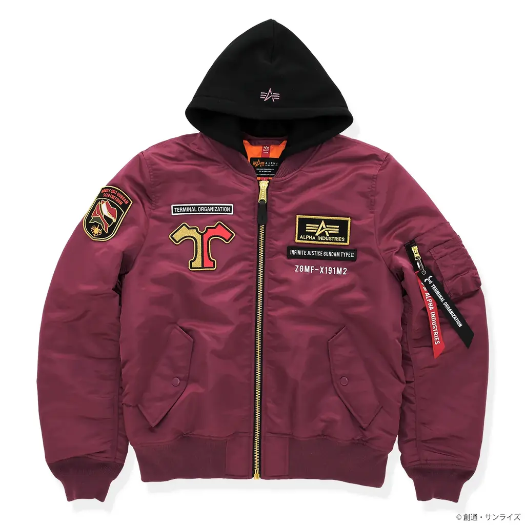 『機動戦士ガンダムSEED FREEDOM』から、ALPHA INDUSTRIESとのコラボによる、新作フライトジャケットMA-1 NATUSが登場、アクリルスタンドプレゼントキャンペーンも実施！ 画像 2