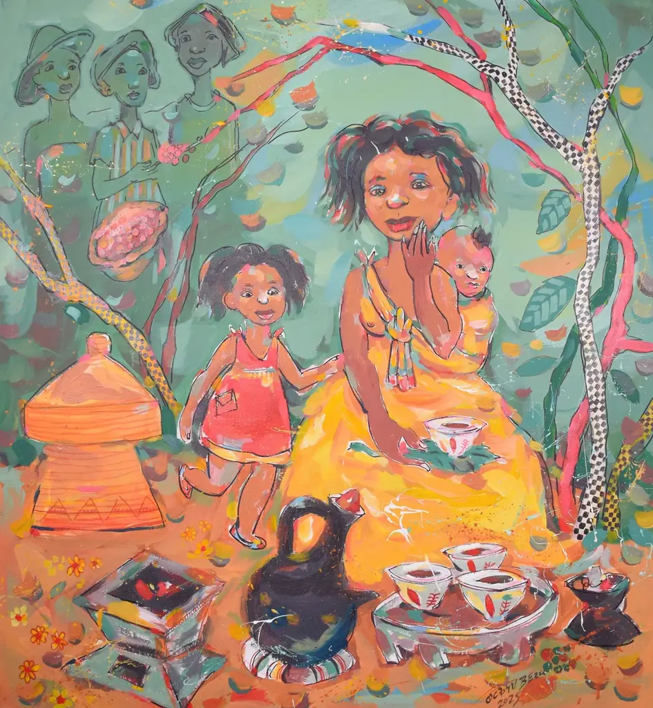 エチオピアの文化と伝統をカップにのせて、未来へつなぐ一杯を。「FAMIMA CAFÉ」モカブレンドを11月4日（火）からエチオピアの画家が描くオリジナルデザインカップで展開 画像 2