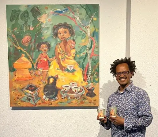 エチオピアの文化と伝統をカップにのせて、未来へつなぐ一杯を。「FAMIMA CAFÉ」モカブレンドを11月4日（火）からエチオピアの画家が描くオリジナルデザインカップで展開 画像 3