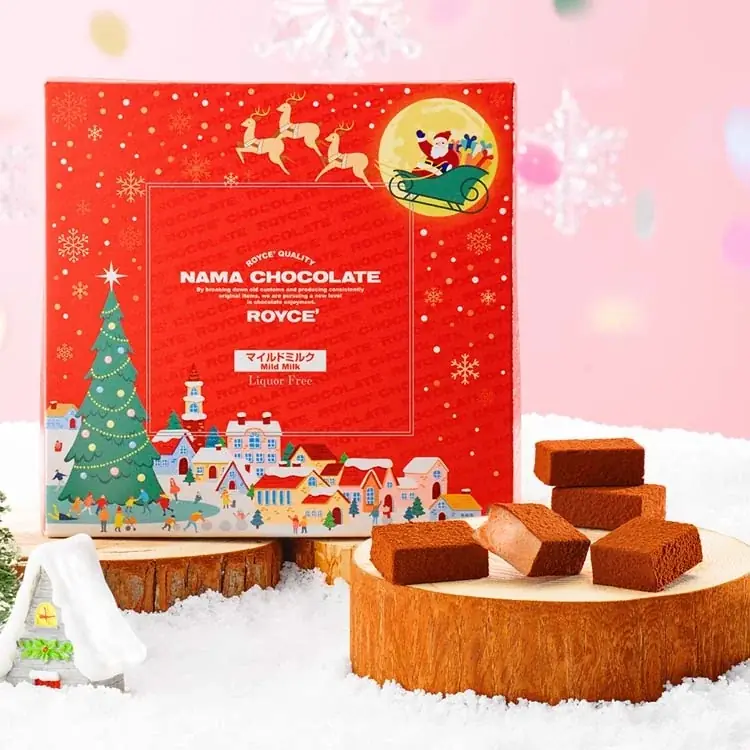 【ロイズ】パッケージにクリスマスの街並みを描いた生チョコレート[マイルドミルク](クリスマス)など、冬限定の生チョコレートを11月4日に発売。 画像 2