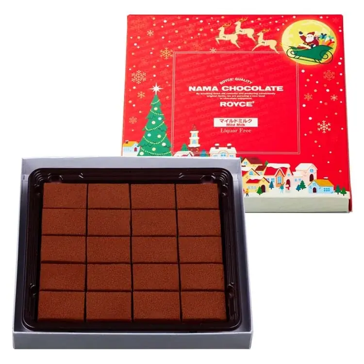 【ロイズ】パッケージにクリスマスの街並みを描いた生チョコレート[マイルドミルク](クリスマス)など、冬限定の生チョコレートを11月4日に発売。 画像 3
