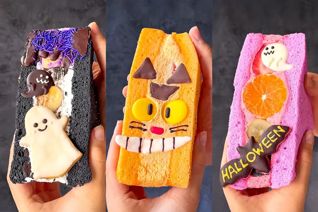 【食パンの概念、超えました】シフォンケーキで作る、フルーツ盛り盛り・超BIGな「ハロウィンフルーツサンド」10月31日限定復活！ 画像 7