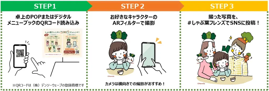 累計90万人が参画した食品ロス削減プロジェクト！しゃぶ葉「こまめどりチャレンジ月間」を開始！公式キャラクターのステッカー＆ARへんしんカメラが登場 画像 8