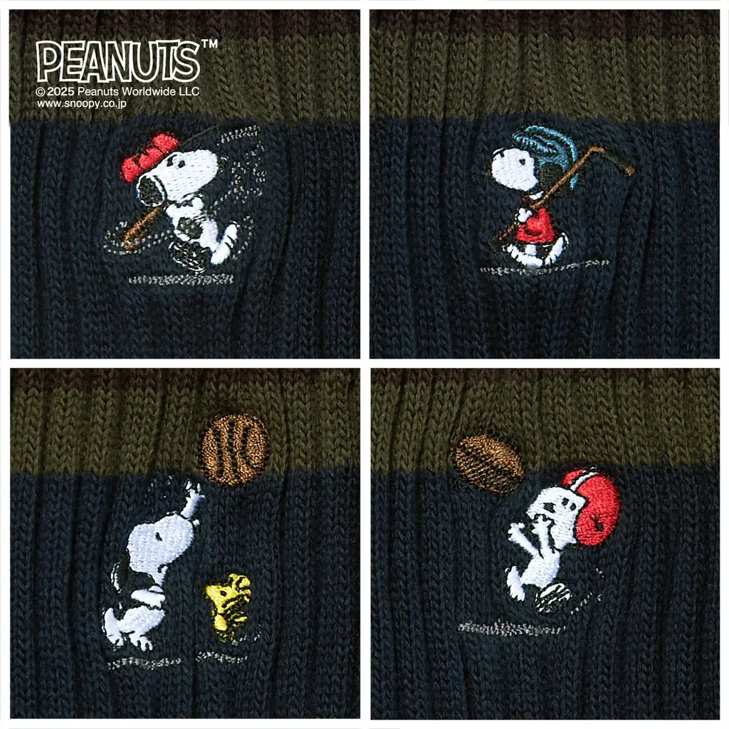 【SNOOPY】アメリカ４大スポーツをモチーフにしたリブソックス 画像 2