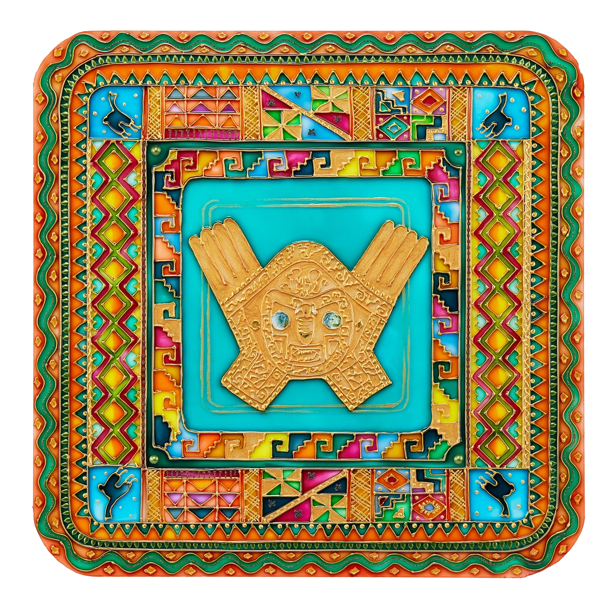 約130点の文化財が集結する展覧会「CREVIA マチュピチュ展」会場限定『マチュピチュ缶』新発売！「金属羽飾付き頭飾り前面部」が主役のお菓子缶 画像 3