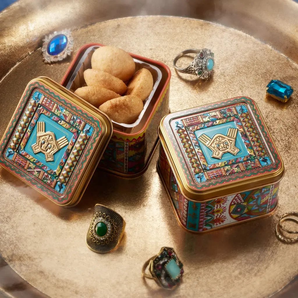 約130点の文化財が集結する展覧会「CREVIA マチュピチュ展」会場限定『マチュピチュ缶』新発売！「金属羽飾付き頭飾り前面部」が主役のお菓子缶 画像 7