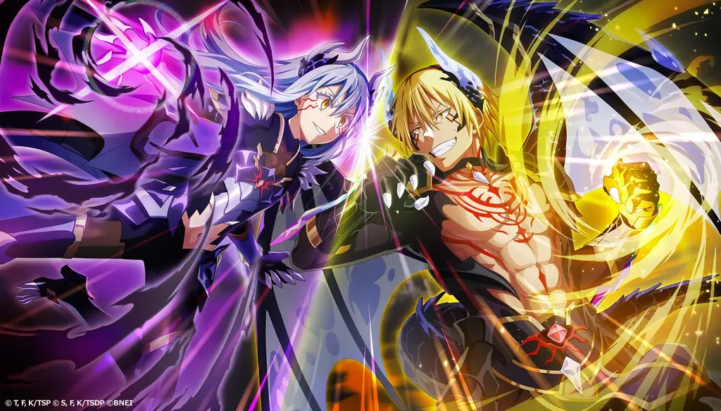 『まおりゅう』はついに4周年！エミルス、ヴェルドラが新登場！エミルスはみっつばー先生の描き下ろし！10連全部 極★5確定チケットがもらえるログインボーナス開催！リムルが暴走！？４周年イベントも開催中！ 画像 1