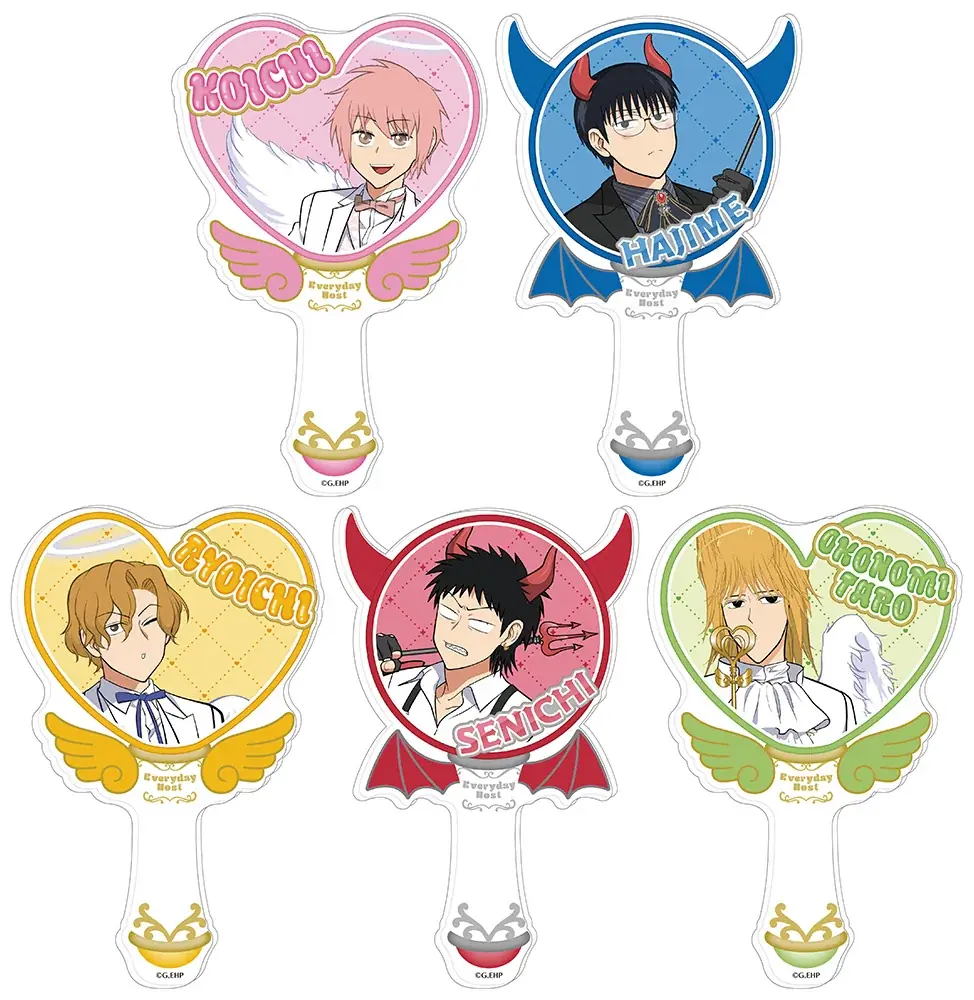 アニメ放送で話題沸騰中の『えぶりでいホスト』のオンリーショップが、アニメイト新宿で2026年1月17日から開催！　天使や悪魔風の衣装を身につけた、コーイチやハジメたちの新商品を販売!! 画像 4