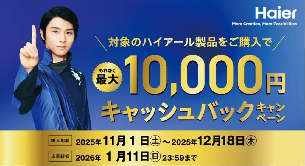 ハイアール冬の最大1万円還元