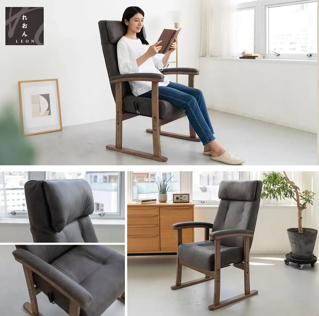 一日中座る人のための”エムール高座椅子”シリーズから、首までしっかり支えるゆったり設計の高座椅子『れおん プレミアムタイプ』が新登場！人間工学とショールーム来場者の声が融合して生まれた座り心地です。 画像 10