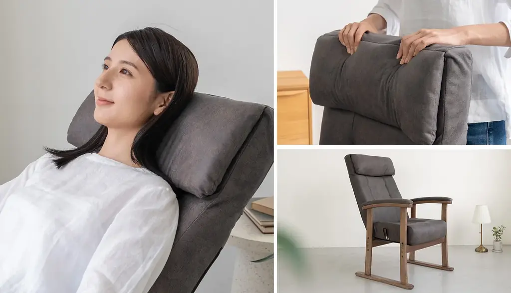 一日中座る人のための”エムール高座椅子”シリーズから、首までしっかり支えるゆったり設計の高座椅子『れおん プレミアムタイプ』が新登場！人間工学とショールーム来場者の声が融合して生まれた座り心地です。 画像 3