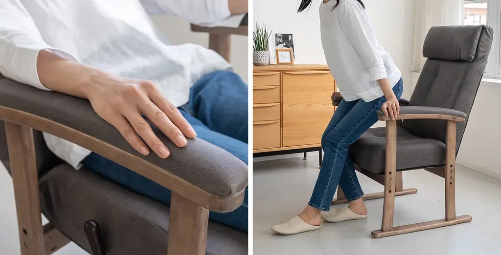 一日中座る人のための”エムール高座椅子”シリーズから、首までしっかり支えるゆったり設計の高座椅子『れおん プレミアムタイプ』が新登場！人間工学とショールーム来場者の声が融合して生まれた座り心地です。 画像 9