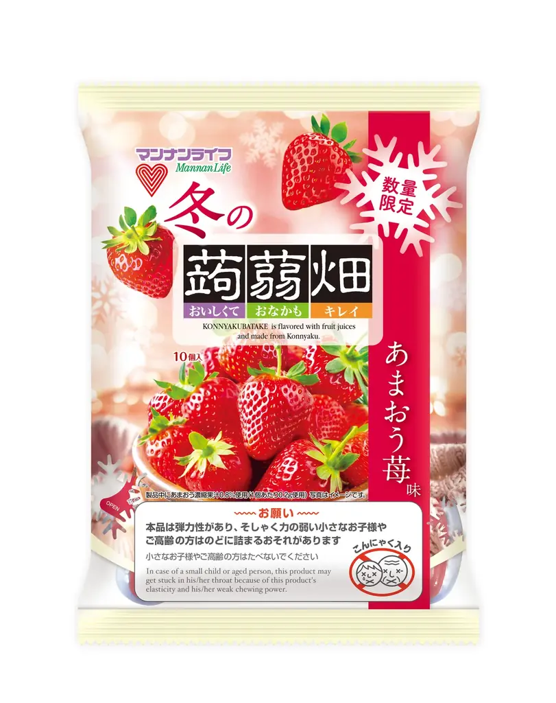 【11月4日（火）発売】あまおう苺果汁を使用した大人気「冬の蒟蒻畑 あまおう苺味」が数量限定で再登場！ 画像 2