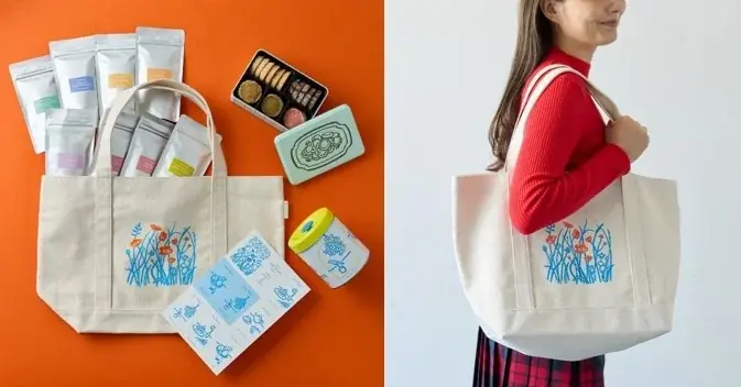 【Afternoon Tea】「ニューイヤーズバッグ2026」限定デザインのキャニスター缶入り「シトロンミルクティー」や人気の紅茶、クッキー缶、ティーチケットなど、お花を描いたオリジナルバッグに詰めて 画像 1